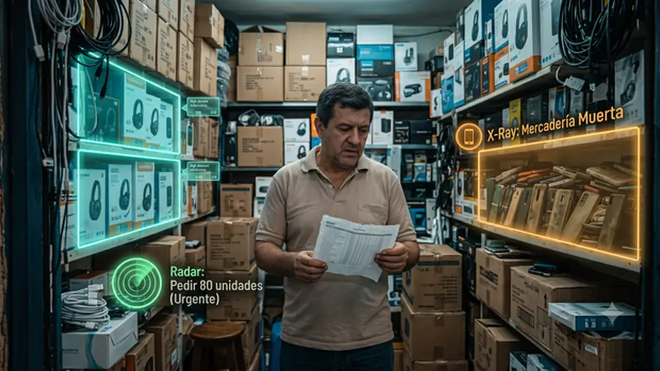 RADAR STOCK detectando inventario crítico y mercadería muerta en un comercio