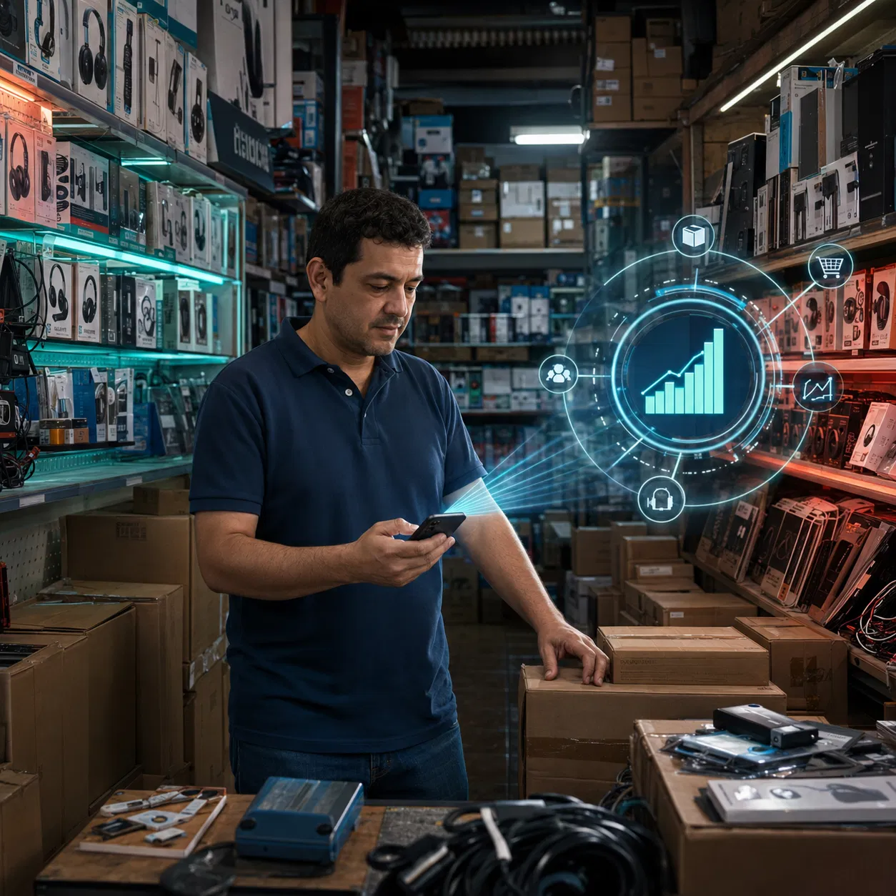 Cliente consultando stock y la IA respondiendo por WhatsApp