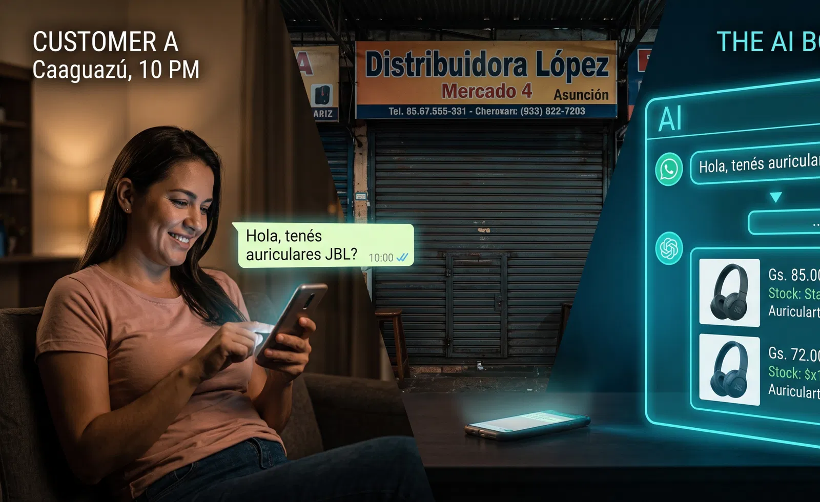 Comerciante viendo el panel de ventas de Vendedor 24/7